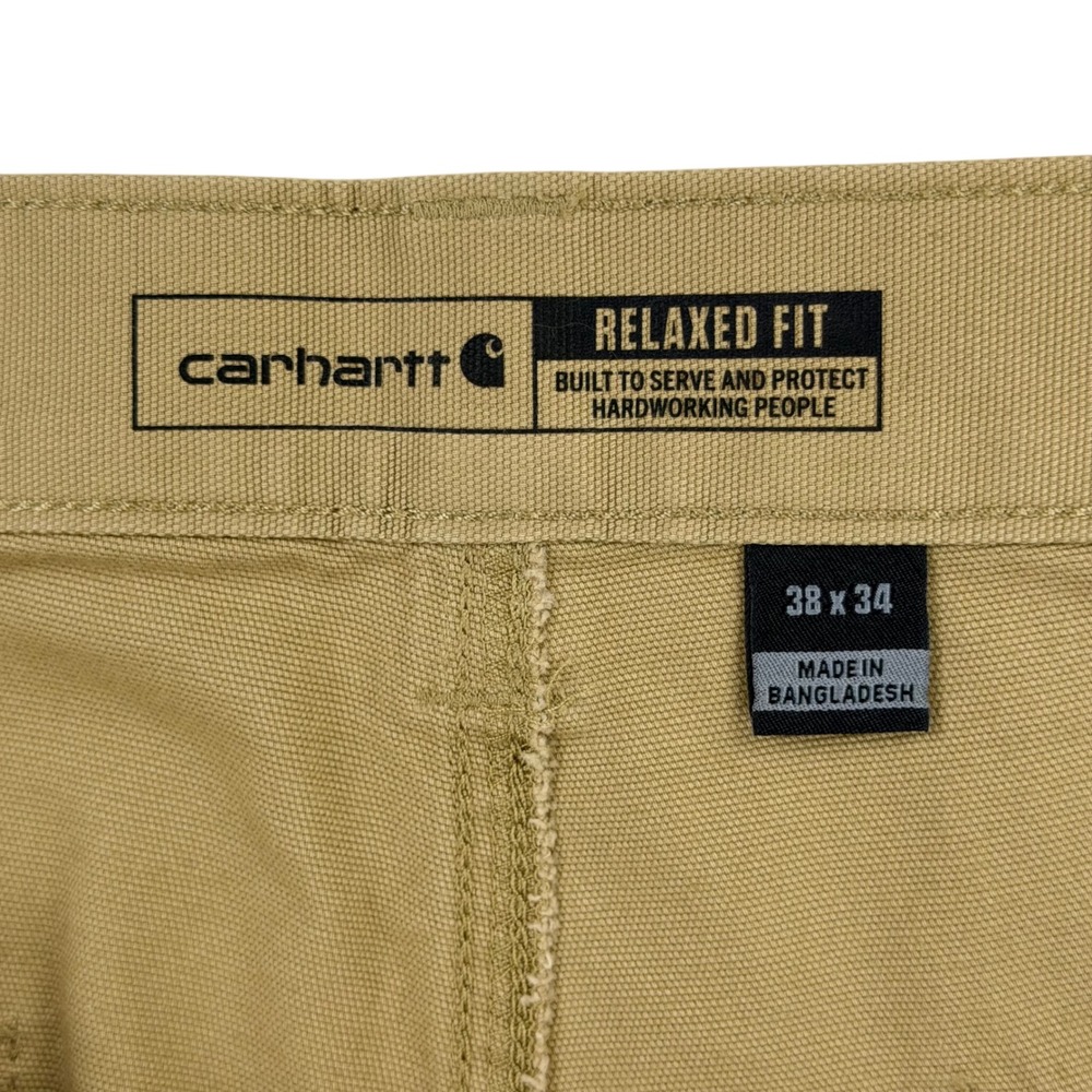 Carhartt Rugged Flex Relaxed Fit Canvas Work Pants Men 38x34 BN2291-M Tan NWT‎ - Picture 4 of 15